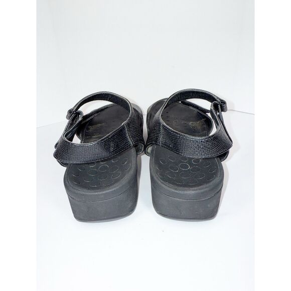 Vionic Raz Metallic Sandals Wedge Comfort Casual Adjustable Straps Black Size 9 - Picture 7 of 16